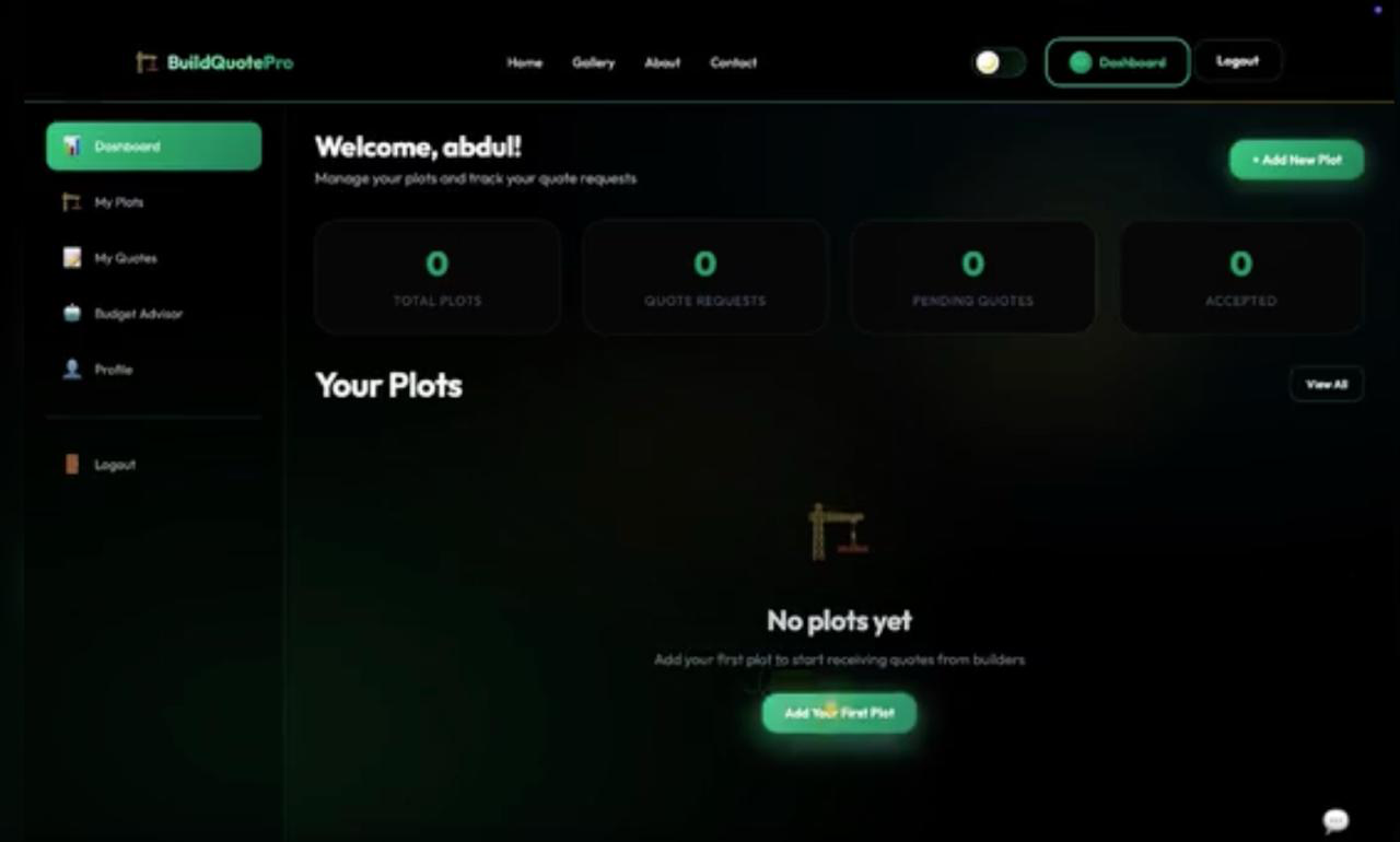 BuildLink — Dashboard